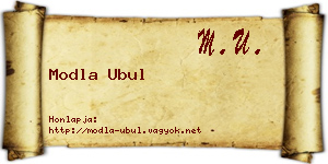 Modla Ubul névjegykártya